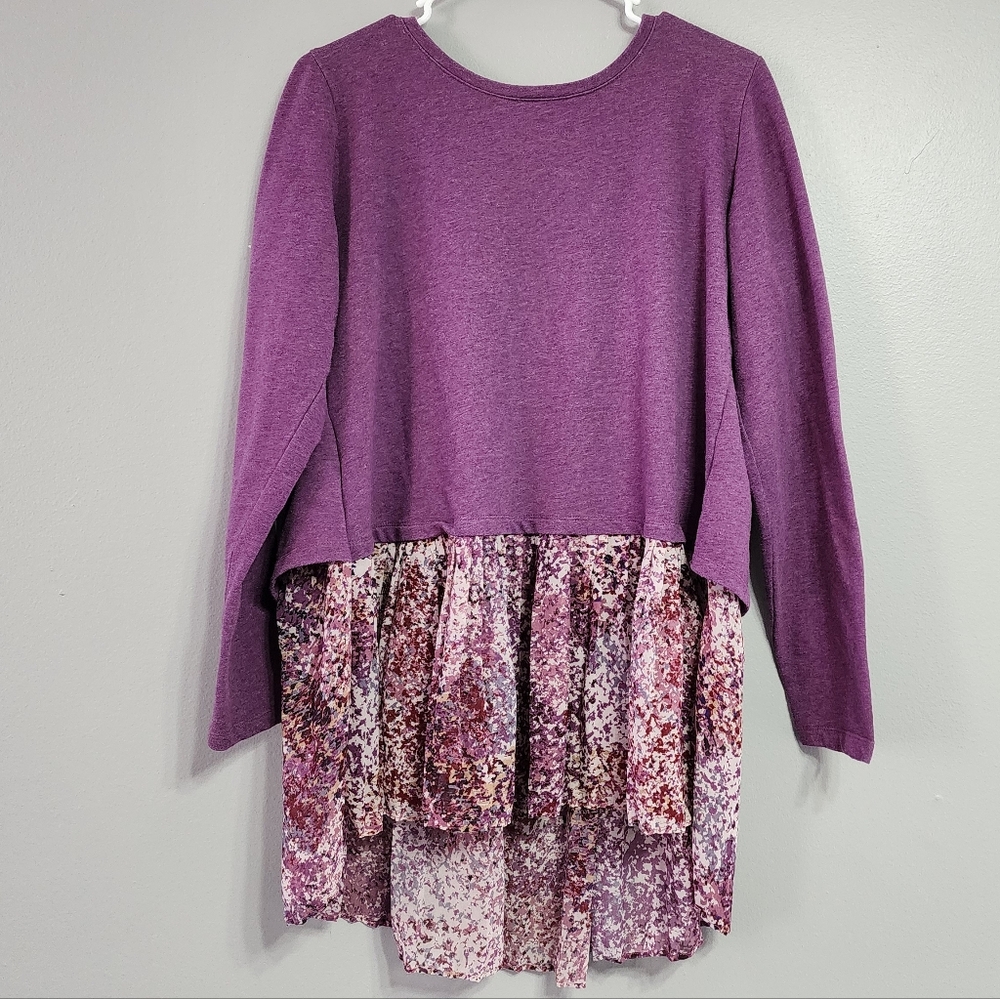LOGO Lori Goldstein Mixed Media Sweater Dress